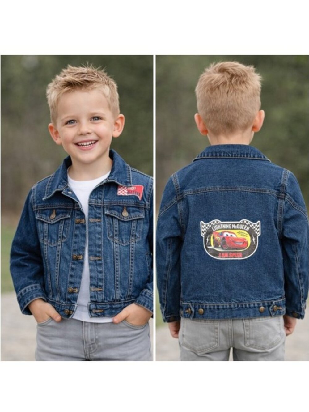 Disney Pixar Cars Lightning McQueen Denim Jacket Small